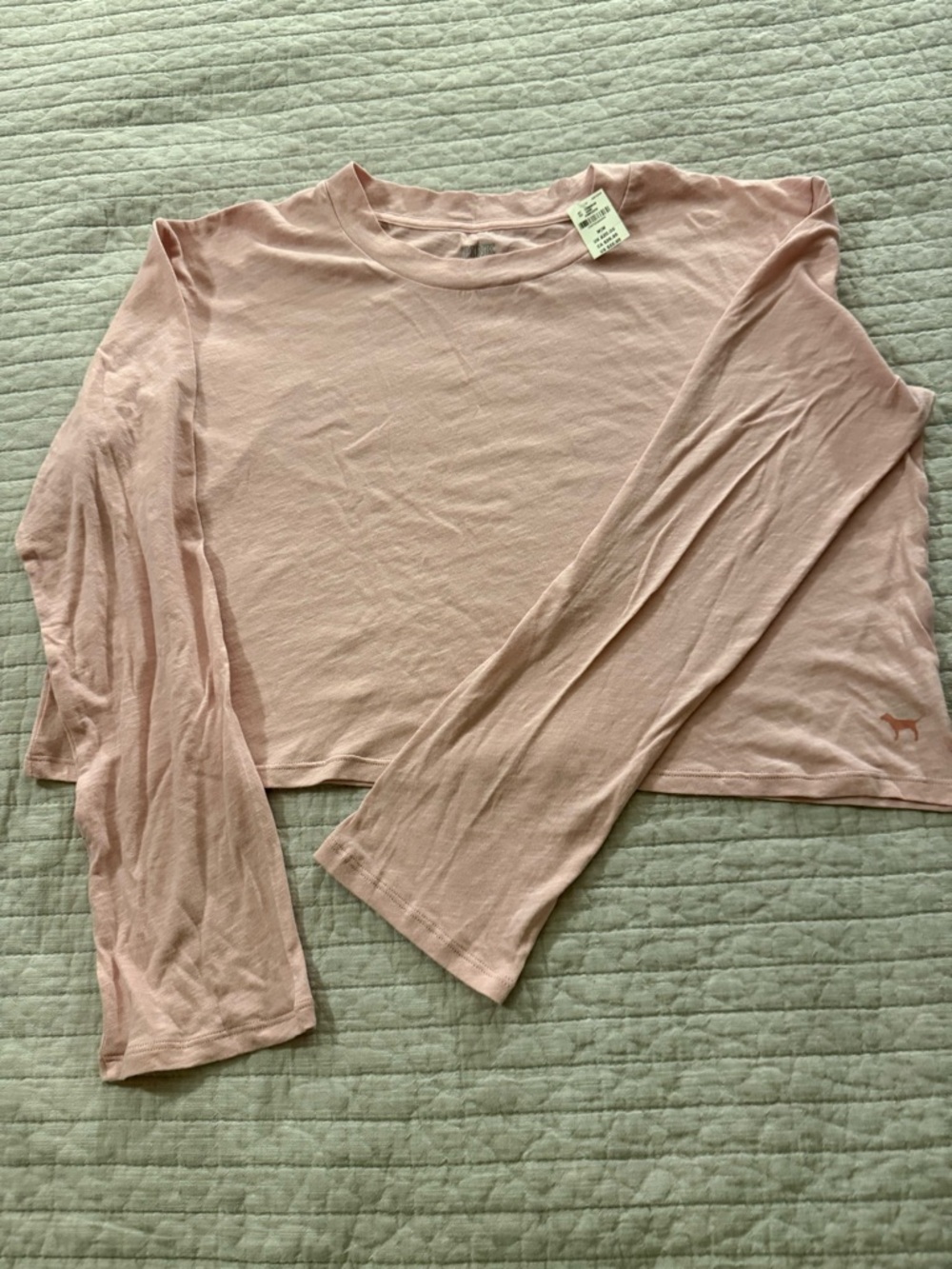 PINK Light Pink/Mauve Cropped Long Sleeve Top - Picture 8 of 8